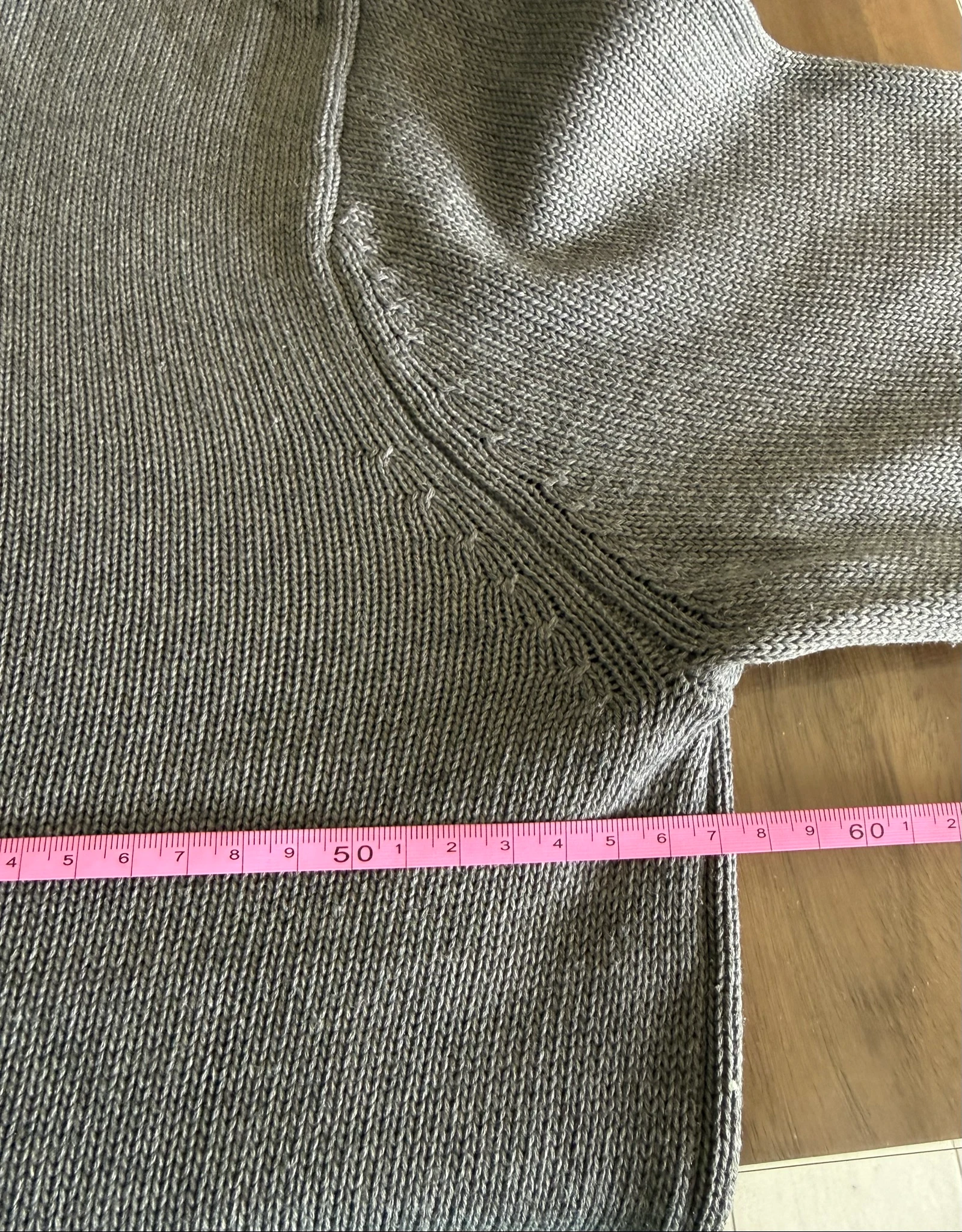Tommy Hilfiger heren trui L grijs Pima katoen wol hoge kraag grove breisel – photo 12